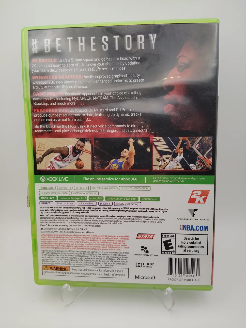 Microsoft Xbox 360 NBA 2K16 Video Game - Green Case, Red Cover Art